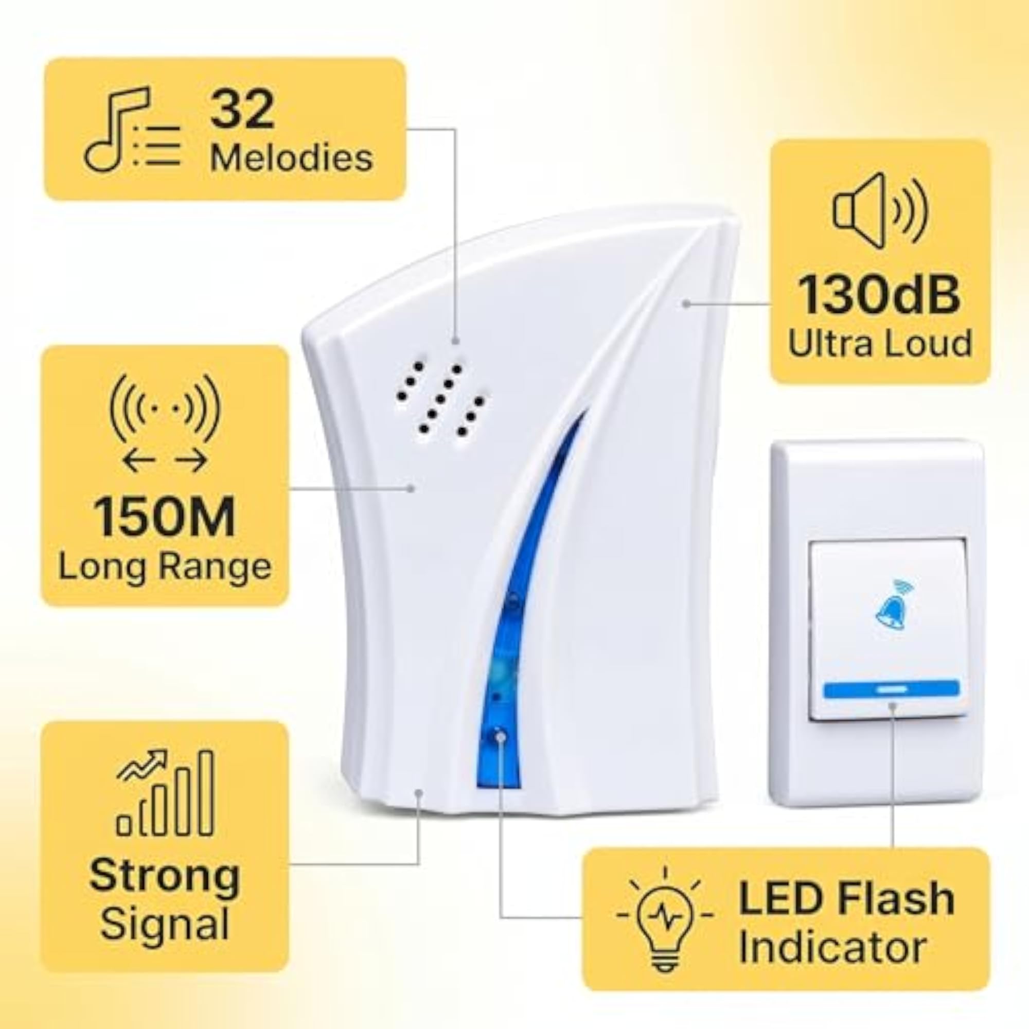 Wireless Doorbell for Home and Office Long Range